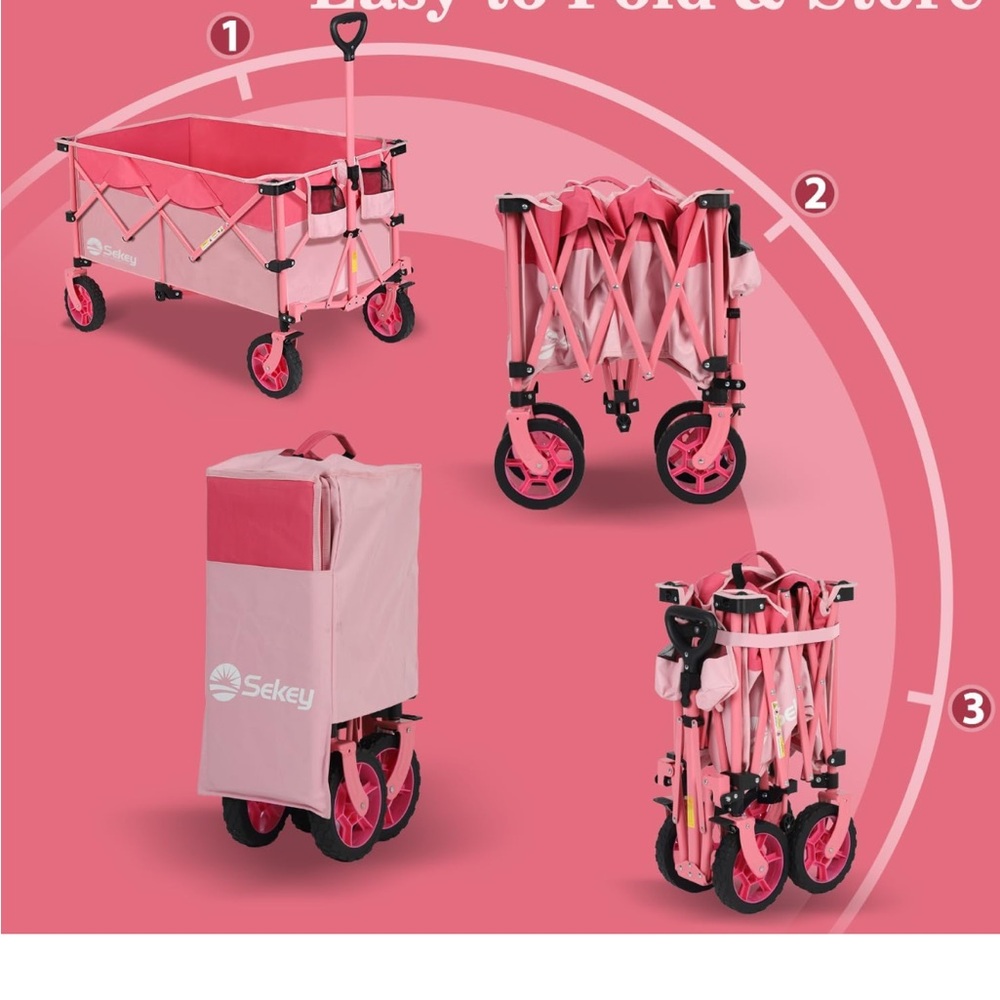 NIB PINK Collapsible Utility Wagon - Picture 6 of 10